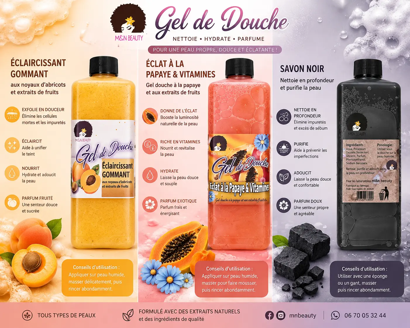 Grand savon corps, gel de douche – M&N BEAUTY